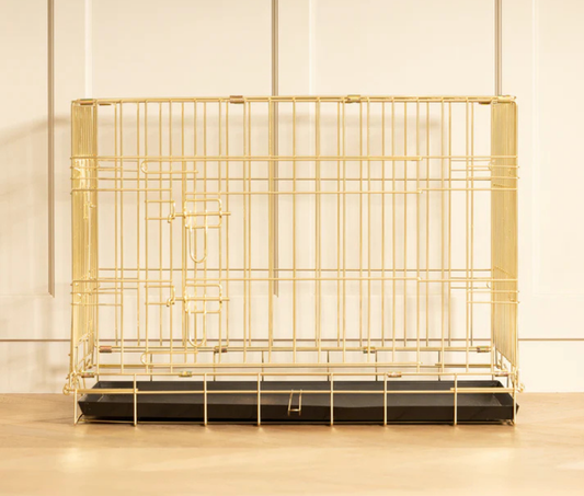 Heavy Duty Deluxe Dog Crate in Champagne Gold
