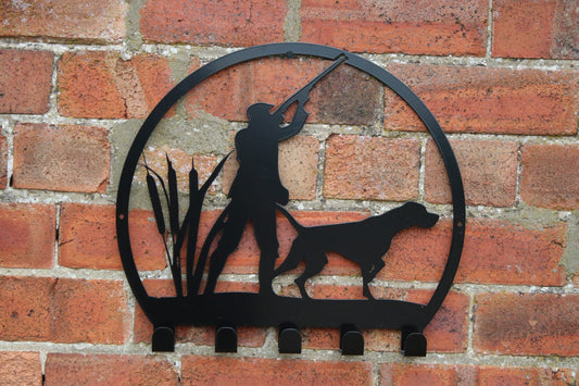 Gundog Shooting Scene - Metal Artwork Hanging with Hooks