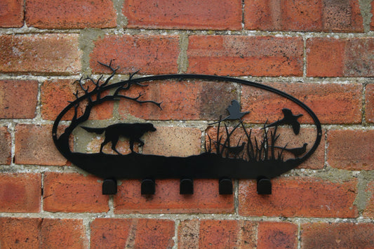 Gundog Flushing Birds - Metal Artwork with Hooks