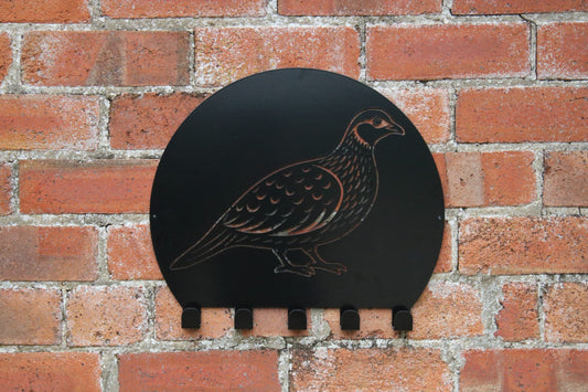French Partridge Metal Artwork with Hooks